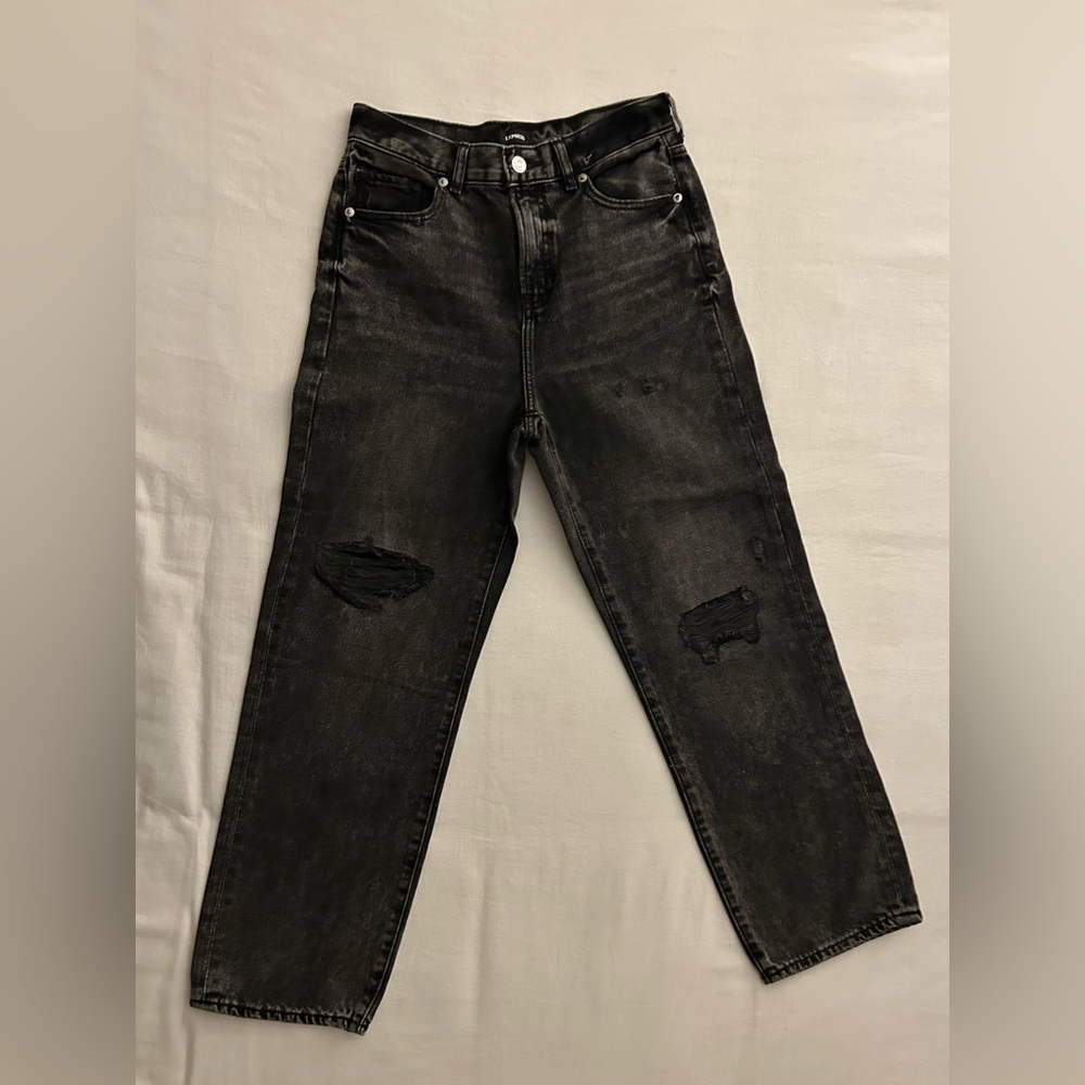 Express High-Waist Black Straight Ankle Women’s Jeans